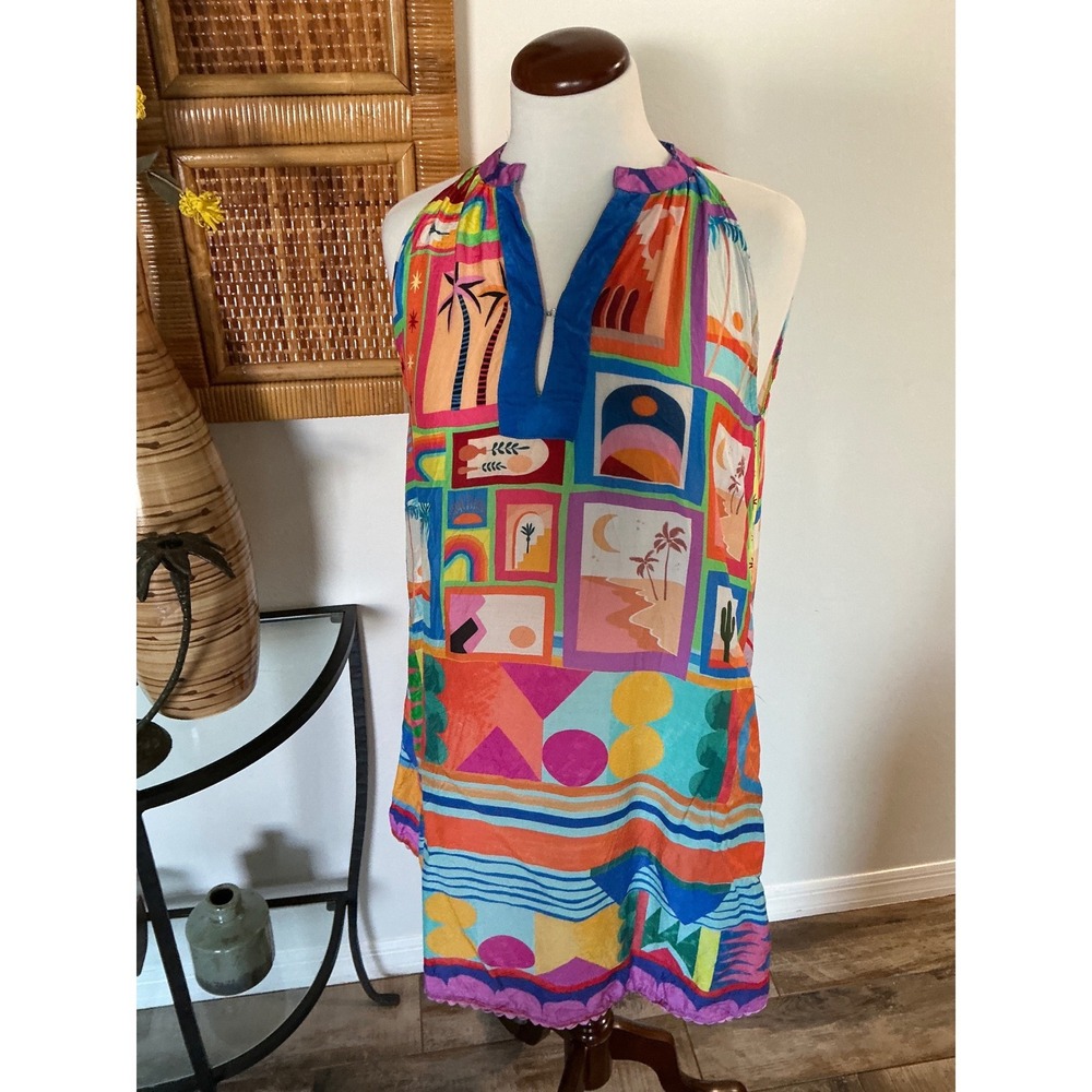 LULALIFE SLEEVELESS SHIFT DRESS POCKETS Size S